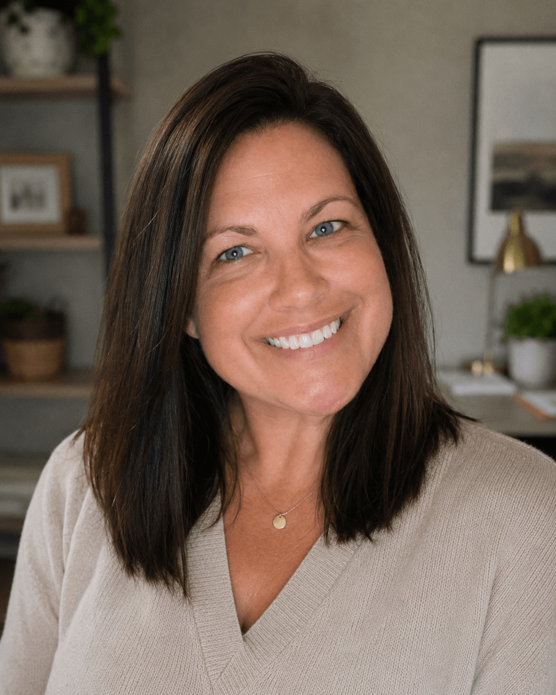Diana, founder of My Home Organized, in a bright organized home in Deland, FL